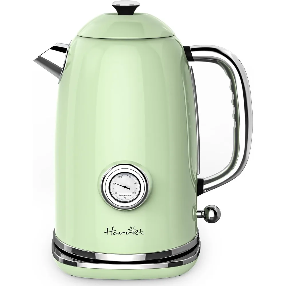 

1.8L Hot Water Boiler Electric with Thermometer, 1500W Stainless Steel Electric Water Kettle
