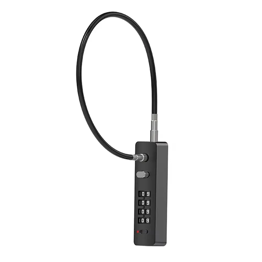 Cadeado com senha de combinação de 4 dígitos, à prova d'água, corda longa, bloqueio de cabo, anti-roubo, código reajustável, acessórios de hardware para armário de porta