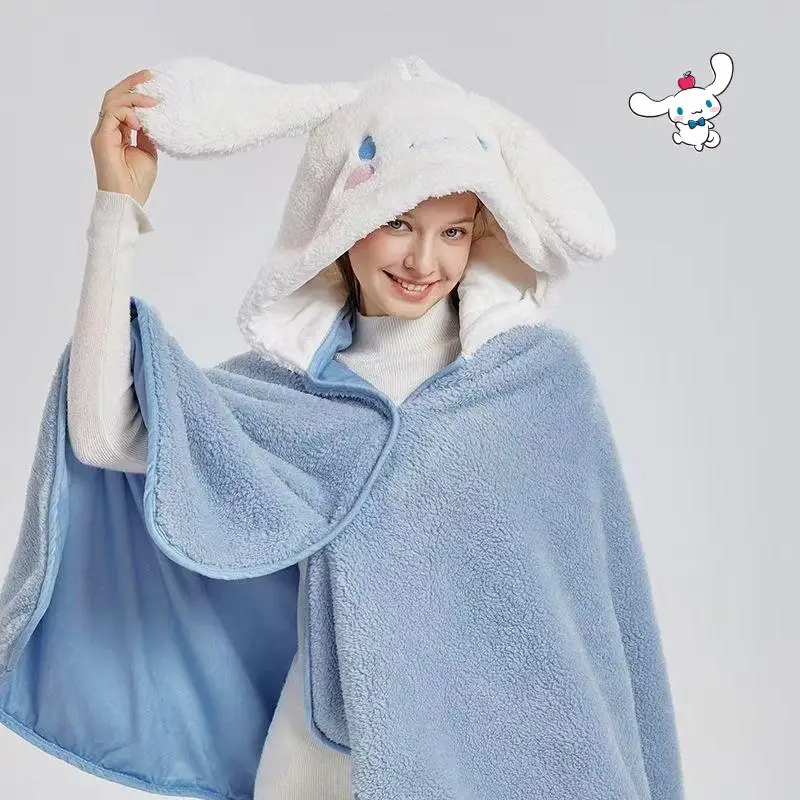 

Sanrios Kawaii Cloak My Melody Cartoon Cape Shawl Nap Casual Blanket Fashion Comfortable Simple Print Creative High End Gifts
