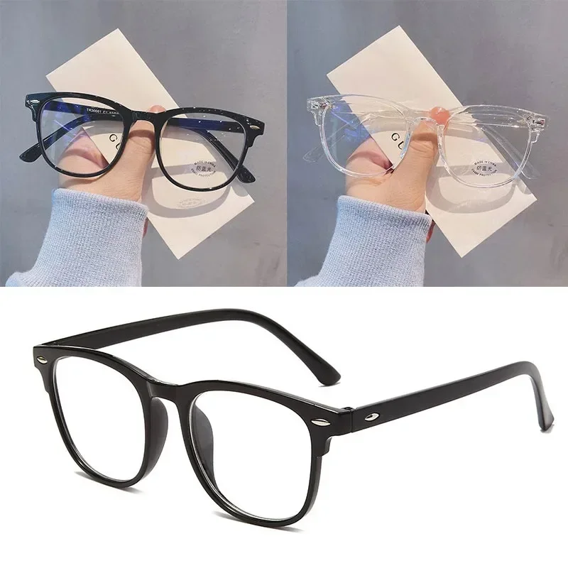 Ultralight Glasses Retro Transparent Frame Plain Men Women Anti Blue Light  Glasses  Party Decorate Eyeglasses Fake Glasses