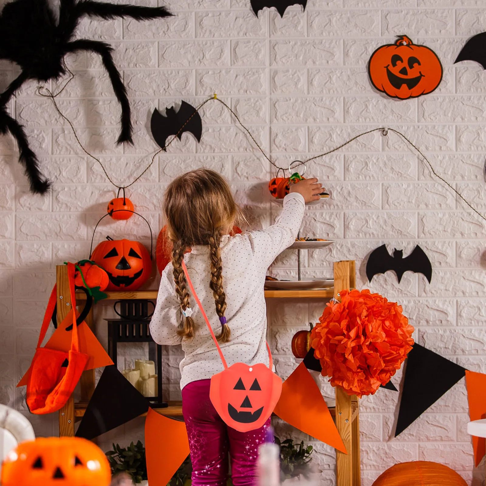 Aksesoris Kostum Halloween Kantong Permen Tas Kecil Manis Poliester Hadiah