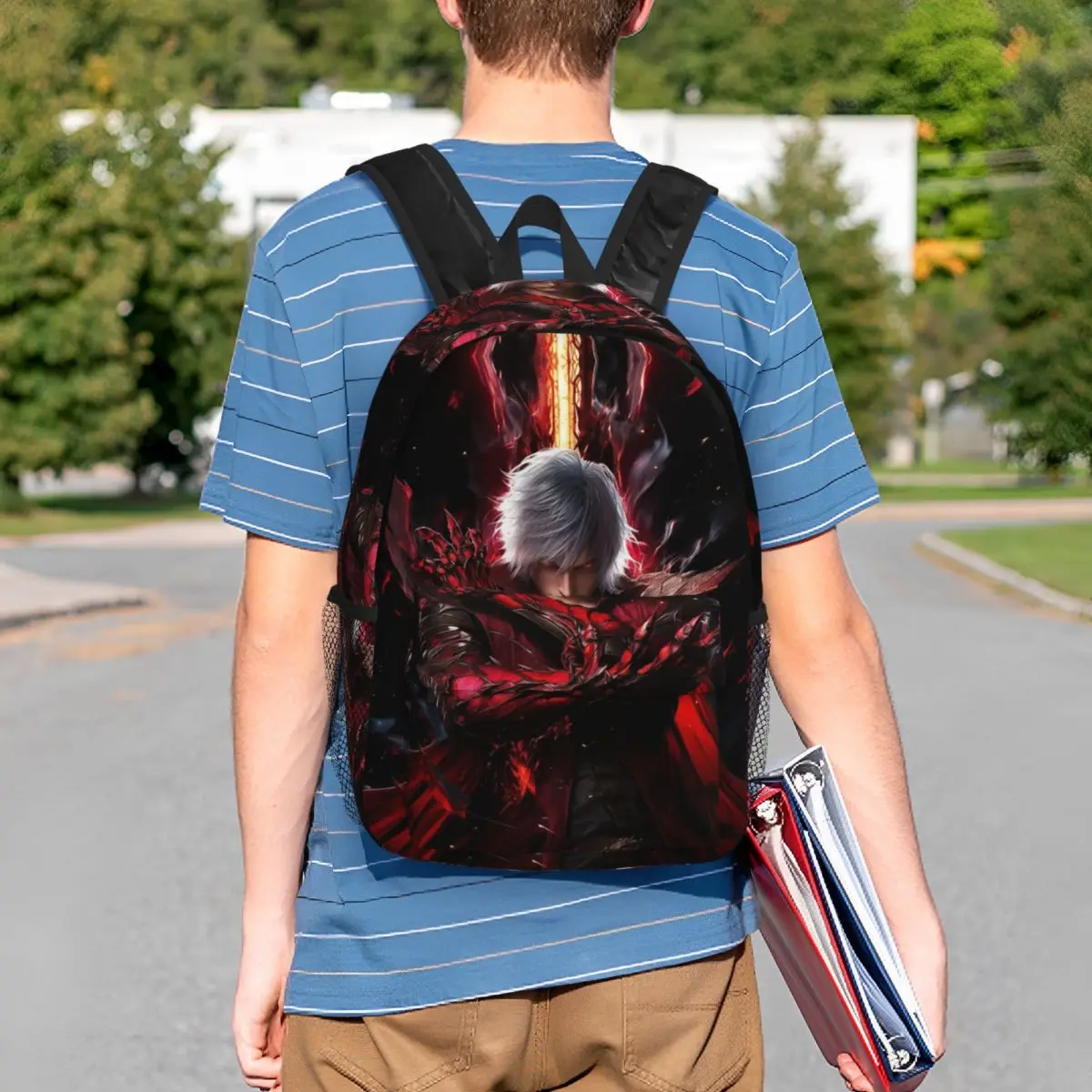 Devil May Cry Game Backpack Student Boys Girls BookBag Men Women School Bag Computer Shoulder Bags
