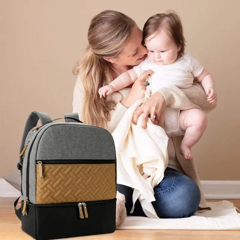 Diaper Backpack For Mom Insulated Maternity Baby Changing Bags Multifunction Baby Travel Bag Large Carrier For Wet Wipes