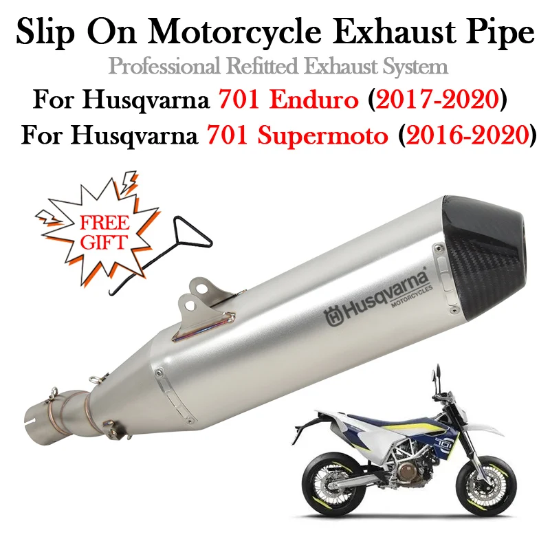 

Slip On For Husqvarna 701 Enduro 2017 Supermoto 2016 - 2020 Motorcycle Exhaust Modify Escape DB Killer Muffler Middle Link Pipe