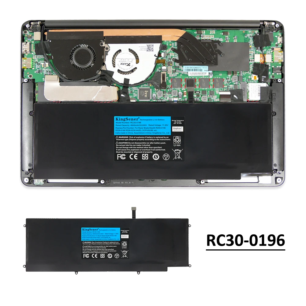 KingSener RC30-0196 RZ09-0196 akumulator do laptopa do Razer Blade Stealth 2016/2017 V2 13 i7-7500U HAZEL RZ09-0196 RZ09-0168 4221mAh
