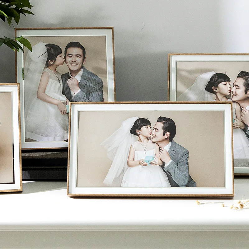 Creative Picture Frame Minimalist Design Natural Color 10-Inch & 7-Inch Glass Photo Frame for Tabletop Display Home Décor
