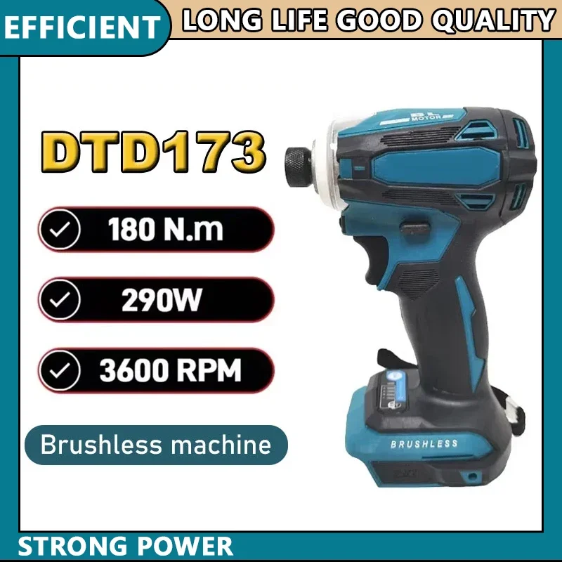 

Бесщеточный электрический ударный шуруповерт Makita DTD173, 180 Нм, для дерева/болтов/режима T, 18 В, 1800 об/мин, совместимый с Makita