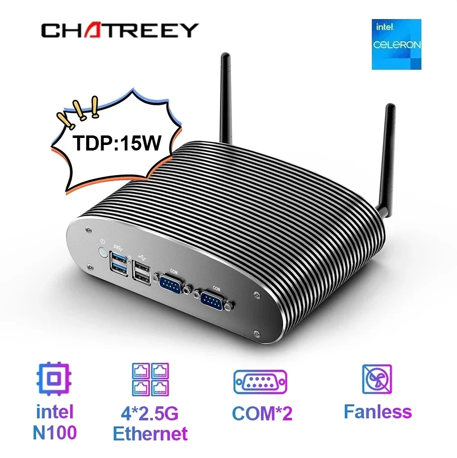 

Chatreey 2.5G pfSense MR02 Firewall intel Pentium N100 4*Intel i225 Nics Soft Router DDR4 Fanless Mini PC OPNsense VPN Server