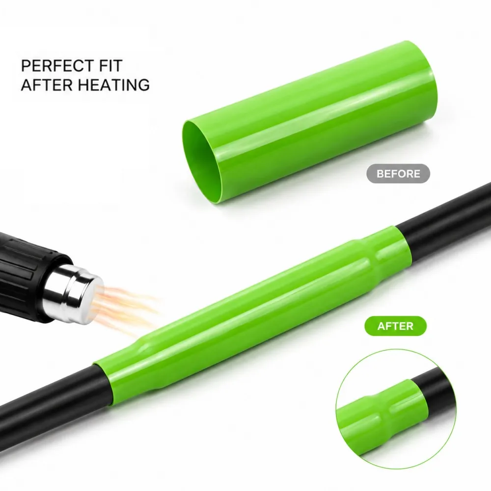 Width 30mm~300mm PVC Heat Shrink Tube 18650 Battery Pack Green Insulated Protection Film Wrap Lithium Case Cable Sleeve