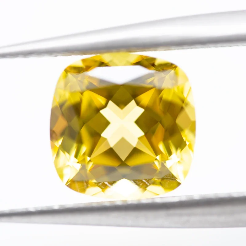 Lab Grown Sapphire Cushion Shape Yellow Color Beads for Charms Jewelry Making DIY Ring Necklace Materials Selectable Certificate