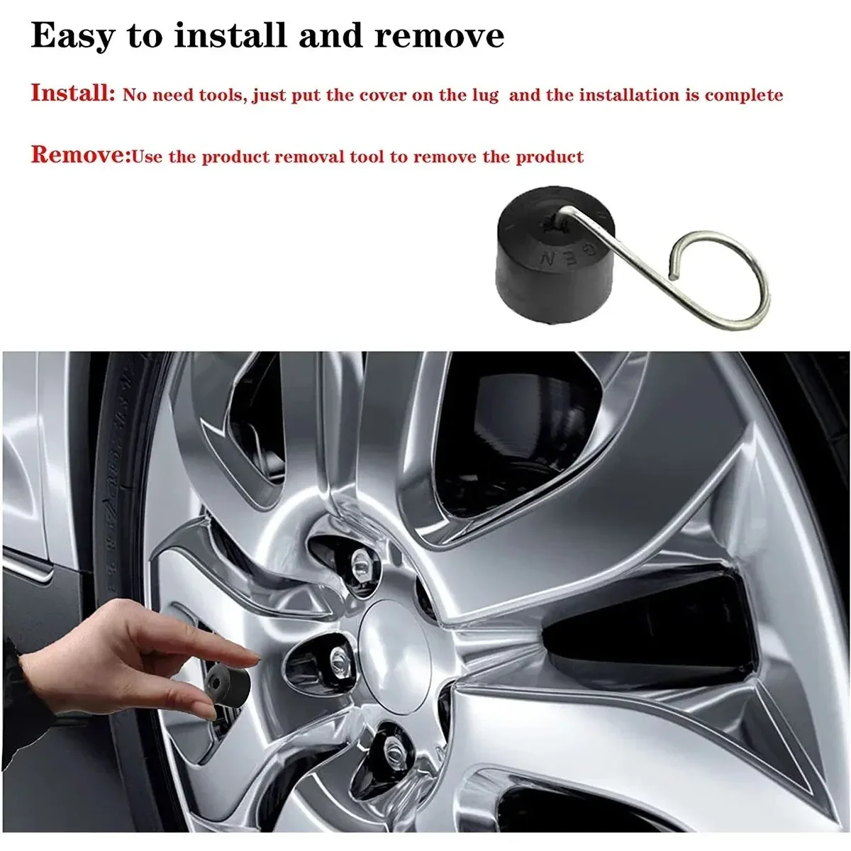 20Pcs 17mm Auto Tyre Screws Car Wheel Cover Hub Nut Bolt Covers Cap Exterior Protection Accessories for Volkswagen VW Golf MK4