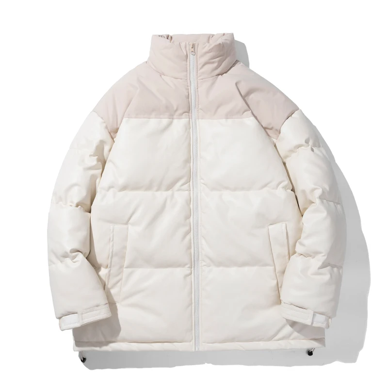 

Winter Hot Sale Thicken Men Parkas Stand Collar Windproof Warm Male Outerwear Comfortable Zipper Cotton Jacket Solid Color Trend