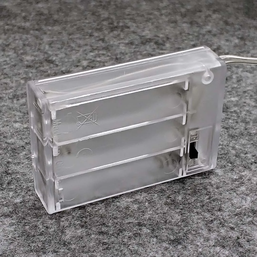 2AA /3AA Transparenter AA-Batteriehalter mit Abdeckung und Schalter & 300mm Kabel, 3V/4,5V 5 # Batterien nicht enthalten – Detail 6