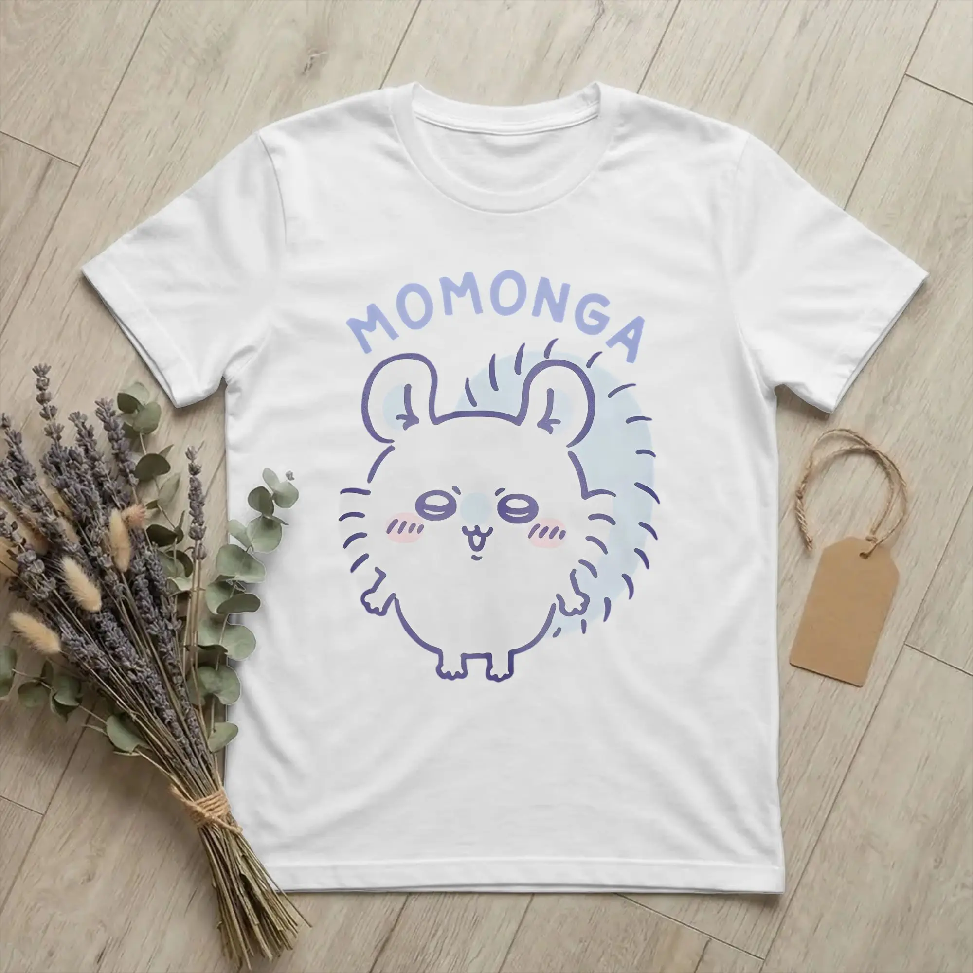 Chiikawas White Momonga T Shirt Men Women Cotton Vintage T-Shirts Crewneck  Tee Shirt Short Sleeve Tops Gift Idea