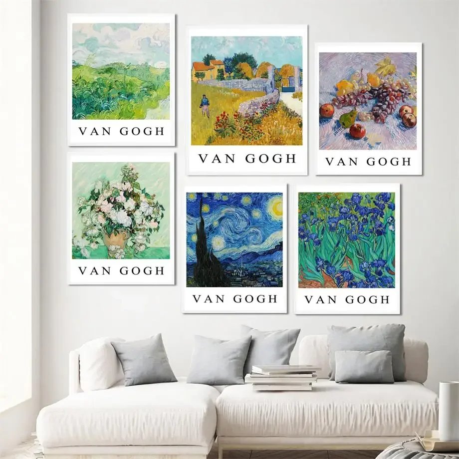 Van Gogh Works Sunflower Fruit Wheat Vintage Posters And Prints Wall Art Canvas Painting Wall Pictures For Living Room Decor