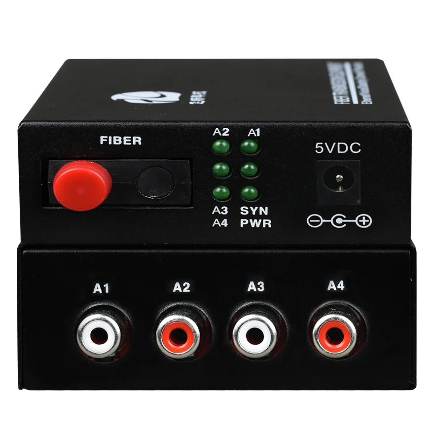 1-4 Channel RCA Broadcast Audio Fiber Optic Multiplexer 4 uni or 2 bidi audio to fiber extender