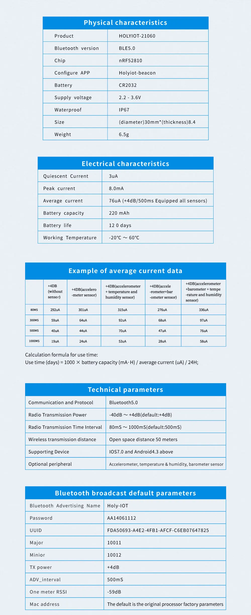 Holyiot NRF52810 Bluetooth 5.0 Low-Energy-Modul für Proximity-Marketing, BLE-Bewegungssensor mit Beschleunigungsmesser LPS22HB und Barometer – Detail 1