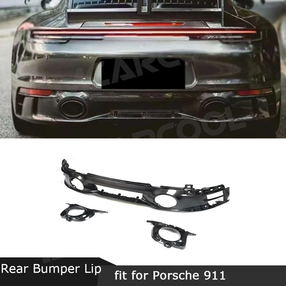 

JMCARCOOL для Porsche 911 Carrera Sport 2019-2023, сухой автомобильный задний диффузор из углеродного волокна, спойлер, защита бампера, аксессуары
