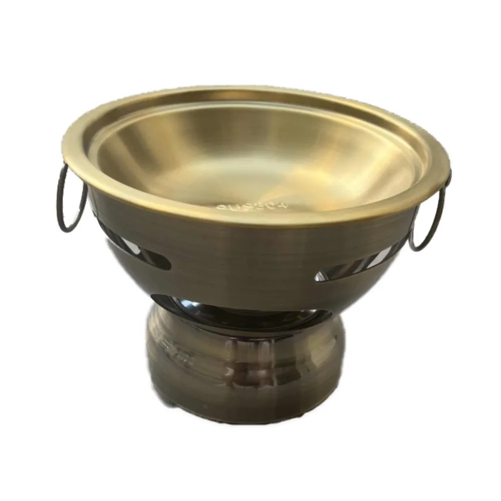 

Easy To Clean Portable Single Person Hotpot Light Luxury Stainless Steel Chinese Hot Pots Non-slip Cooking Pot Restaurant