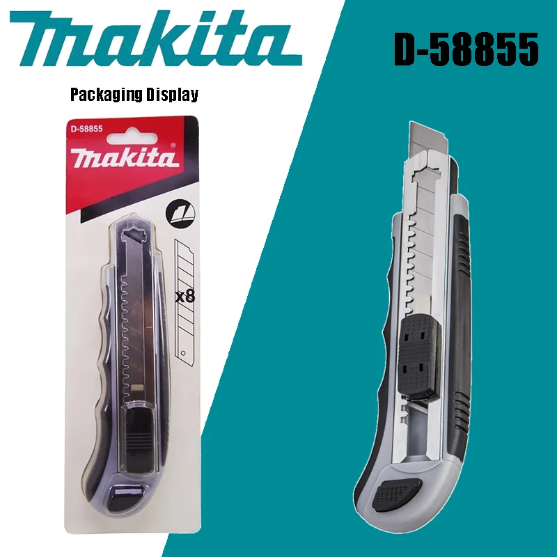 Makita D-58855 8X Metal Trapezoidal Knife Blades Dismantling Cutting Smooth Grip Precise Cutting Hand Hand Tool