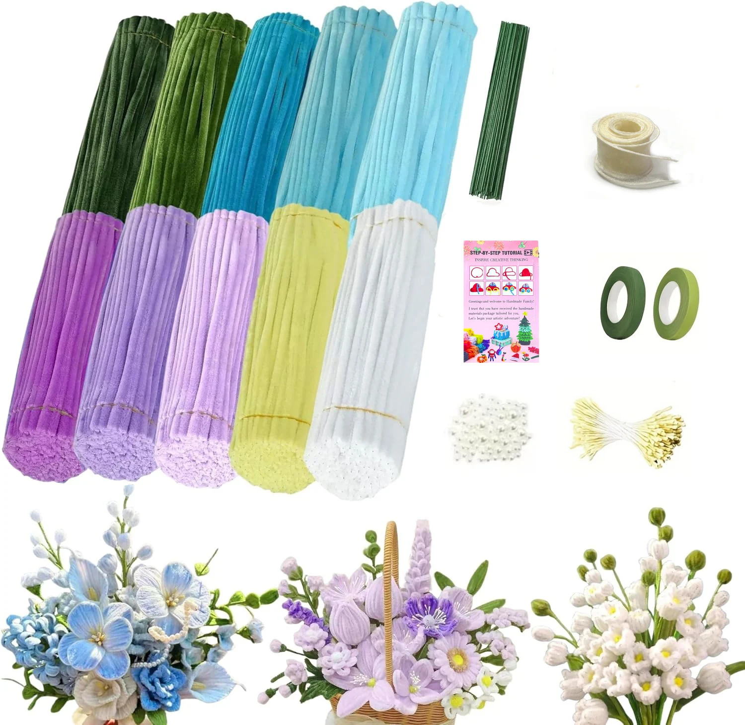 

Набор для творчества из 1194 трубчатых палочек, 10 цветов в ассортименте, для букетов и украшения вечеринок