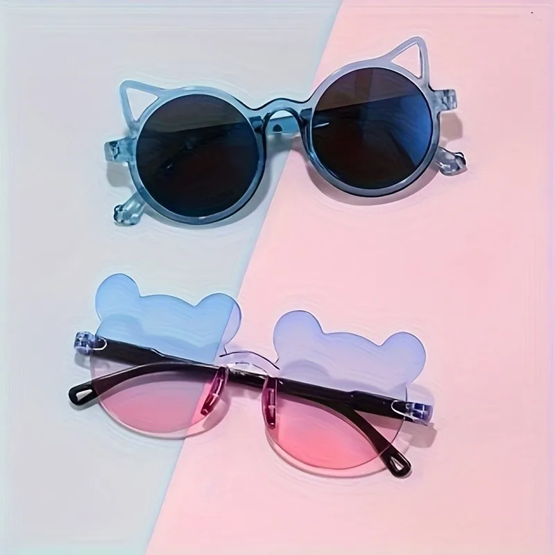 Niedliche Anti-Katzenohr-Retro-Brille - Süße Cartoon-Katzenohr-Rahmenbrille mit dekorativen Gläsern für Jungen und Mädchen