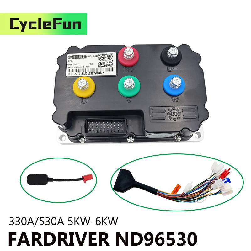 

FarDriver 5KW-6KW ND96530 96V BLDC 330A Phase 530A PMSM BLDC Sine Wave Controller For Electric Motorcycles Scooter Accessories