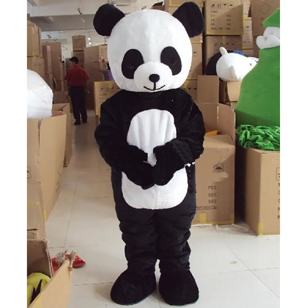 Panda Maskottchen Kostüm tragbare Halloween Karneval Weihnachts feier Cartoon Puppe Kostüm lustige Tier Kung Fu Bär Rollenspiel Set