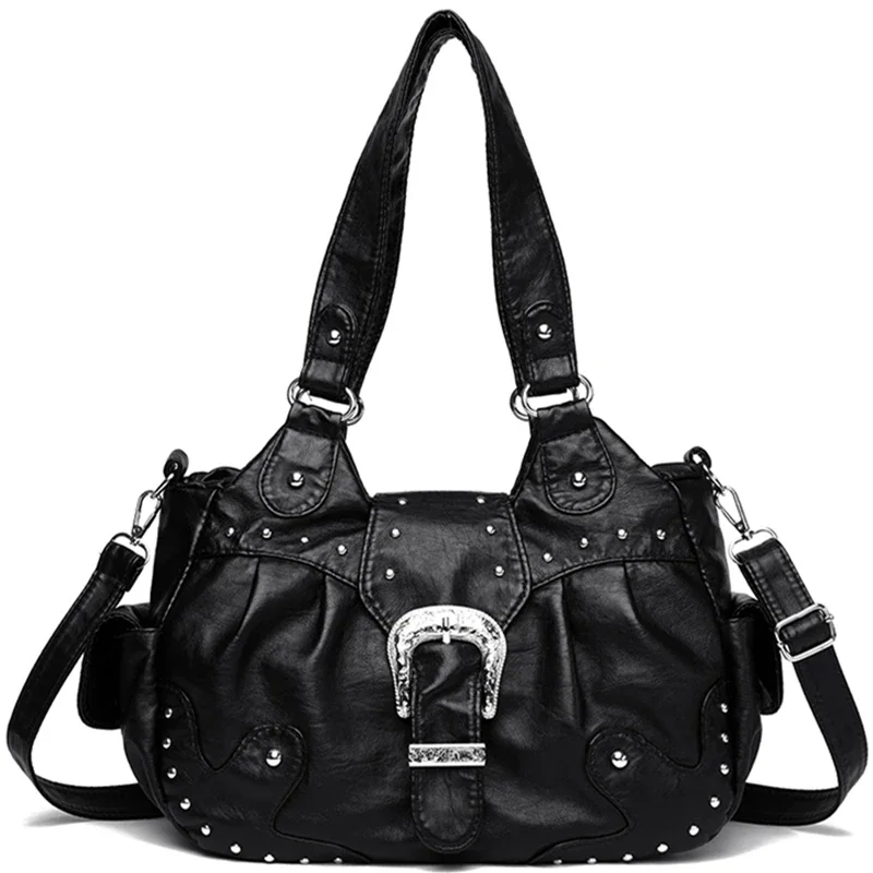 

2026Sac à Main de Luxe en Cuir Souple Vintage pour Femme, Grande Capacité, Décontracté, à Bandoulière, de Voyage