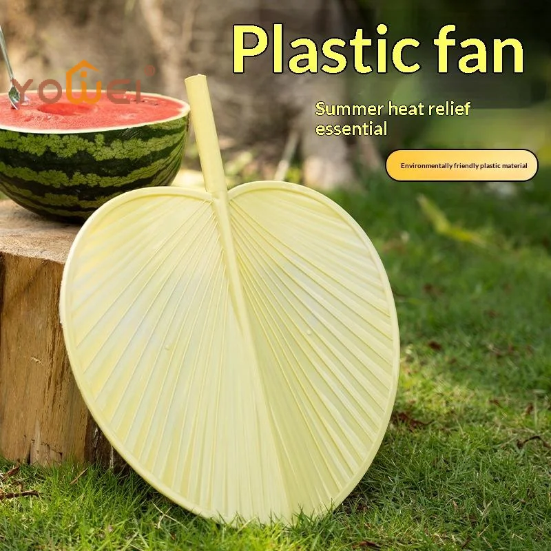 Latest Plastic Artificial Palm-Leaf Fan Vintage Large Size Artificial Straw Fan Thickened Hand Fans Photo Props