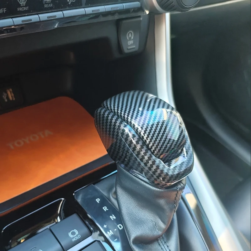 

Shift Knob Cover Carbon Fiber ABS Trim For Toyota RAV4 2020-2024,Wildlander 2020-2024,Crown Kluger 2021-2024,Harrier 2021-2024