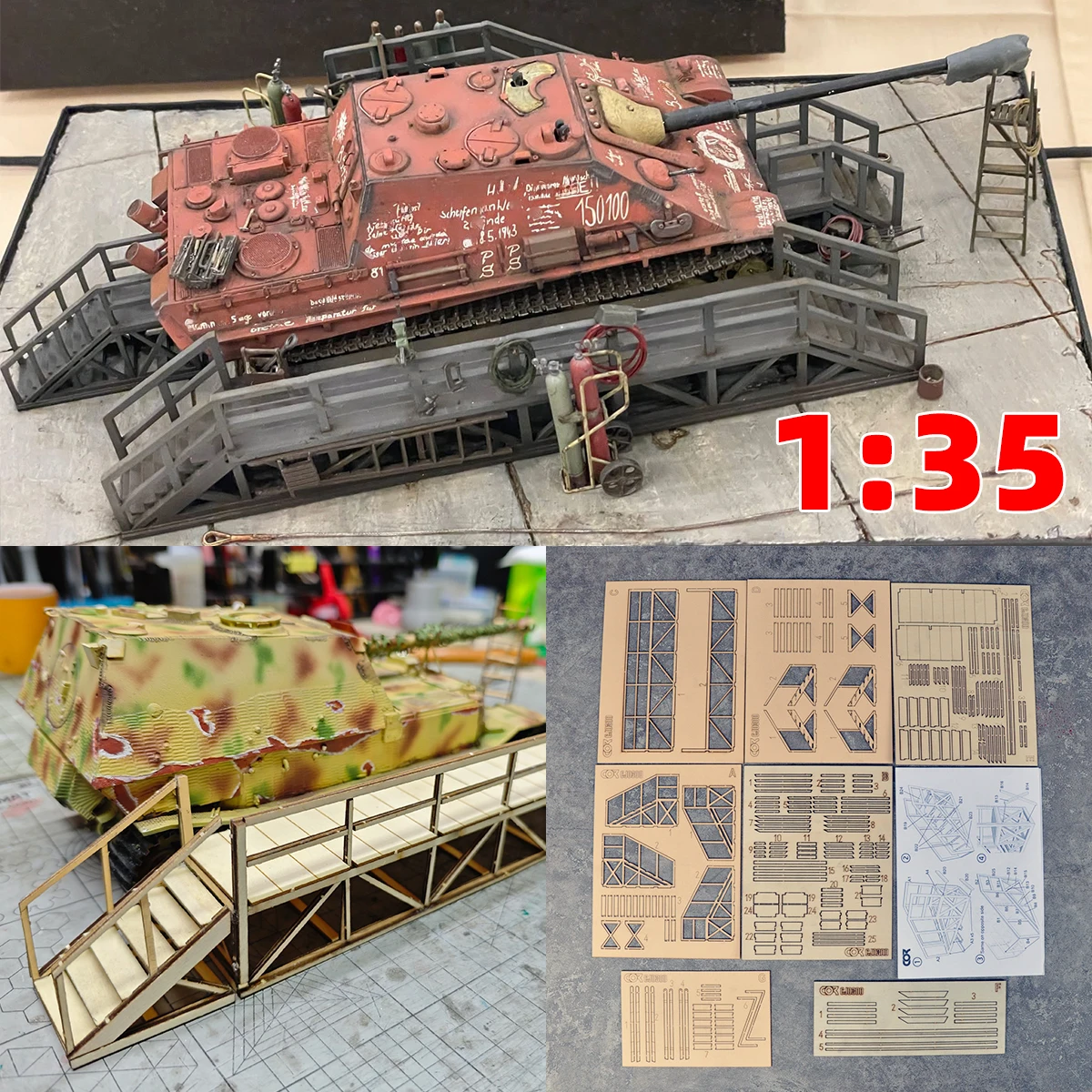 

Assembly Architectural model sand table Tank Factory Repair ladder Maintenance ladder scaffolding diorama Scale model kit 1/35