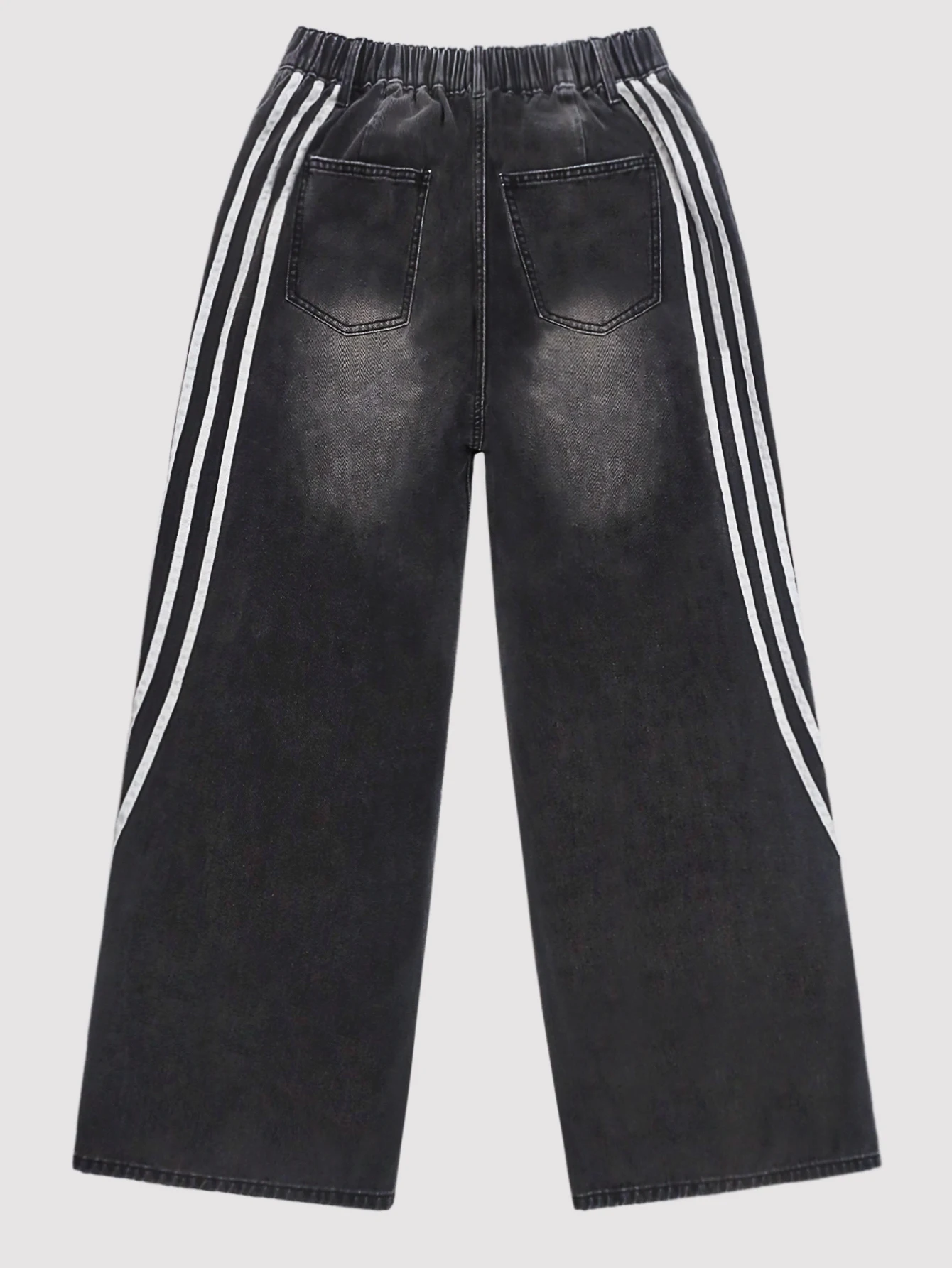 Jean noir grande taille pour femmes, vêtements de rue amples et à la mode, jean à jambes larges Y2K pour dames, simple et ample