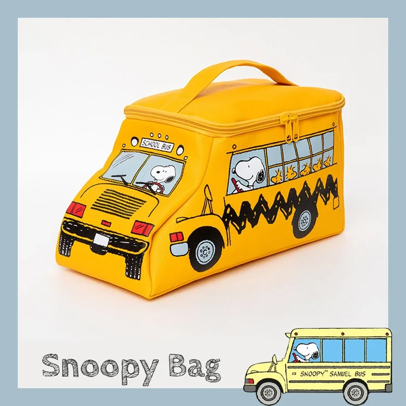 Snoopy Bus Shape Women Outdoor Storage Bag Toiletries Organize Cosmetic Bag Portable Waterproof Female Travel Make Up Cases Gift