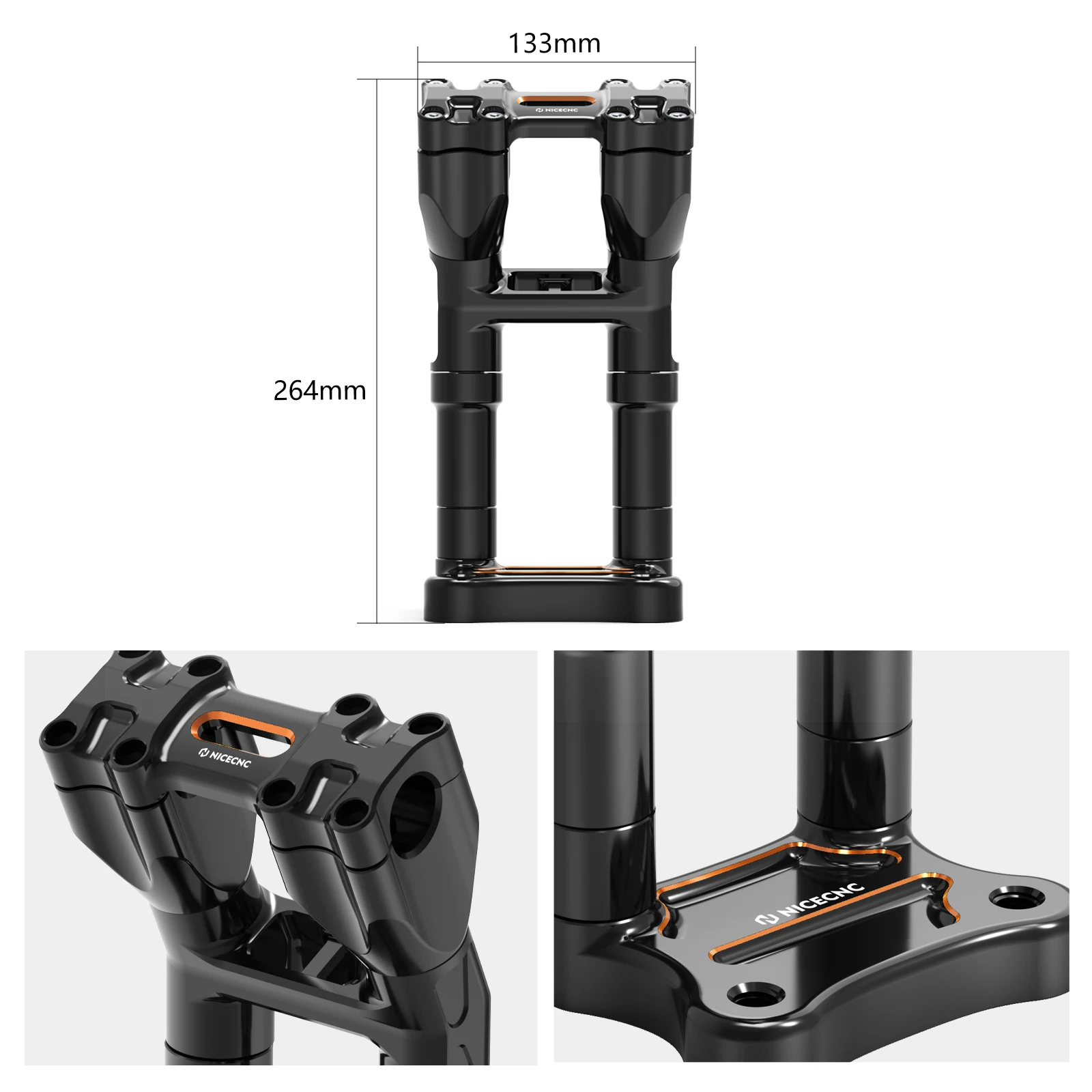NICECNC Kickback Isolated Riser Pull Back Plate For Harley Street Glide FLHX 06-24 CVO Tri Glide FLHTCUTGSE 20-24 Ultra Limited