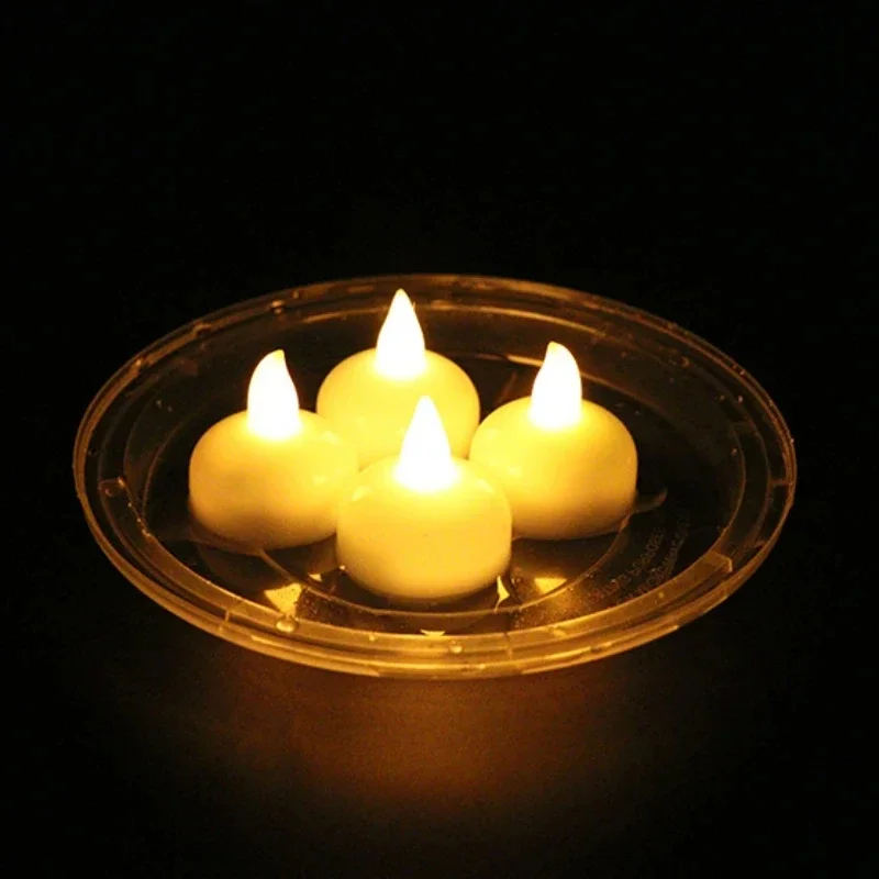 Flameless Floating Atmosphere Light Waterproof Floating Candle Romantic LED Electronic Light Flameless Floating Tea Lights