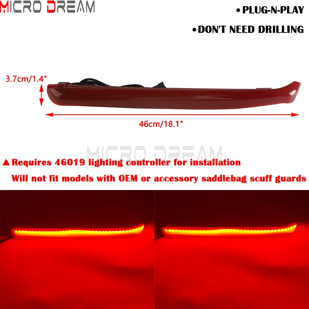 Smoke Tracer LED Turn Brake Light F​or Indian Chieftain Springfield Dark Horse Roadmaster Limited Motorcycle Rear Saddlebag Lamp