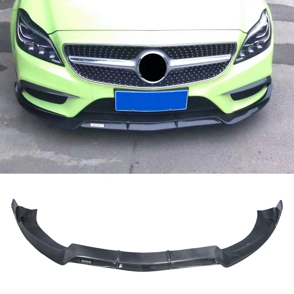 Carbon Fiber Front Bumper Lip Chin Spoiler Wing Splitters for Mercedes Benz W218 CLS 63 Auto Parts