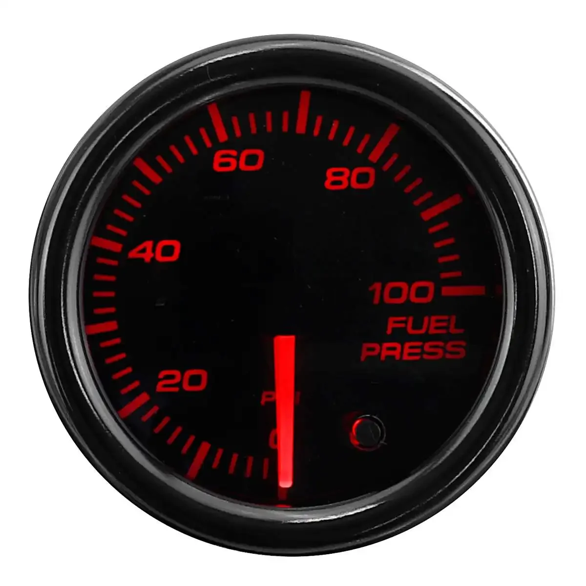 12V 2'' 52mm Auto Diesel Fuel Pressure Gauge with Pressure Sender 0-100 PSI 7 LED Display Color Black Faced Universal Car Meter