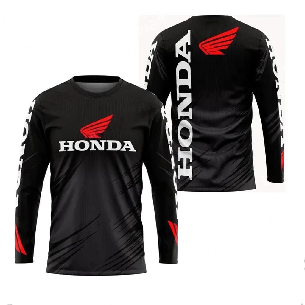 Playera Motociclista Biker Honda Fast Drying Breathable Long Sleeved Honda Riding T-shirt Tops for Men and Women