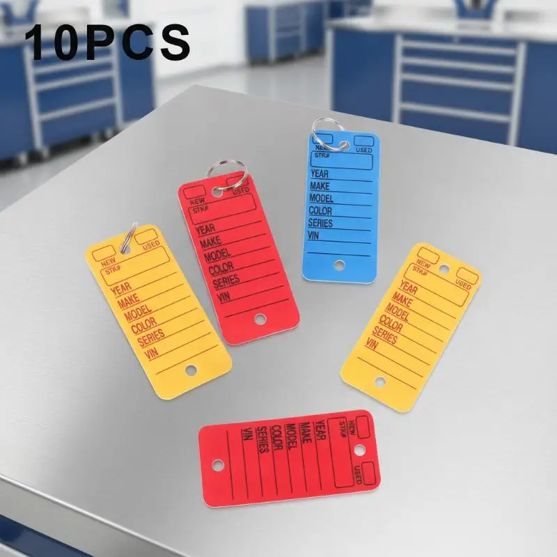 10Pcs Stylish Card-shaped Car Keychain Pet Name Tag Waist DIY Accessory Bag Charm Decoration Handwritten Label