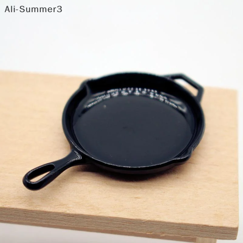 (YY) 1 pieza 2025 nuevo 1:12 casa de muñecas en miniatura juguetes de sartenes de aleación para casa de muñecas de niños accesorios de decoración de cocina