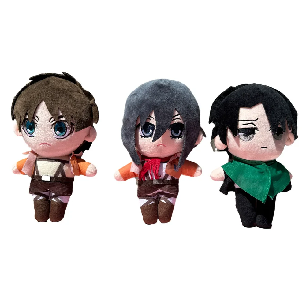 20Cm Anime Attack on Titan Plush Toys Doll Kawaii Levi Eren Mikasa Cute Collection Green Stuffed Plushies Cosplay Accessories