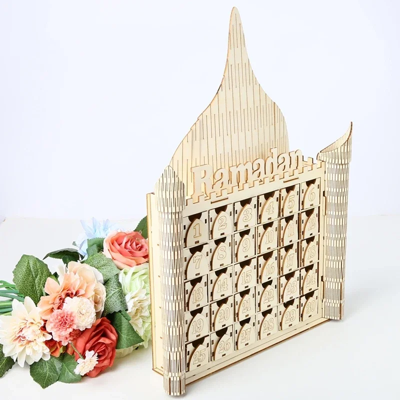 Eid Mubarak Count Down Wooden Ramadan Calendar Cabinet Eid Al-Fitr Islamic Muslim Gift Ramadan Kareem Decoration 2023 For Home