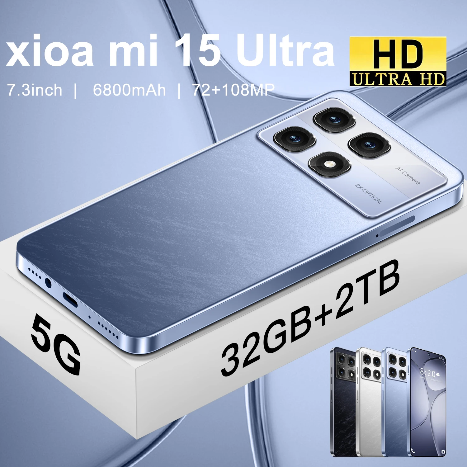 Original Xioa mi 15 Ultra 7.3 inch Cell Phones Deals 32GB+2TB 5G Smartphone Phone 8000mAh Global Version Mobile Unlocked Phone