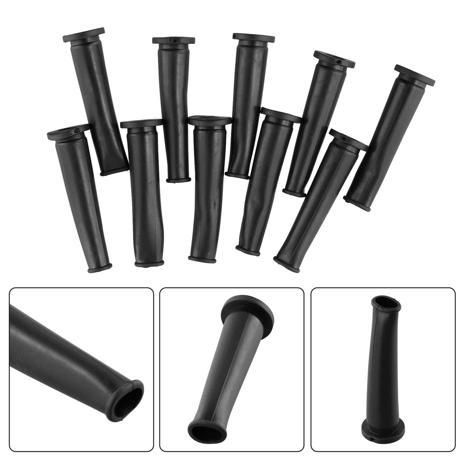 10Pcs Rubber Wire Protector Cable Sleeve Boot Cover For Angle Black Rubber Boots Protective Film For Aviation Plug