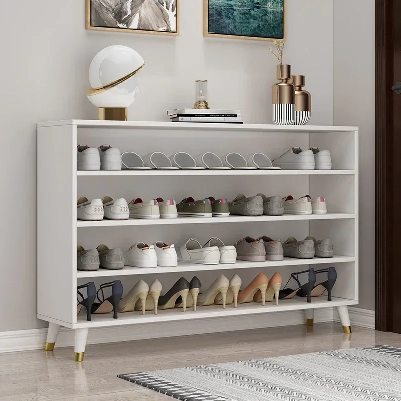 Zapatero de interior blanco, Zapatero nórdico de diseño moderno que ahorra espacio, expositor para sala de estar, muebles de entrada