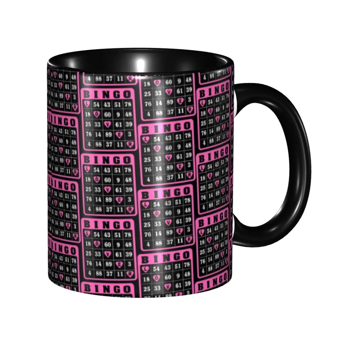 

Custom Bingo Lover Bingo Time Love Bingo Classic Pink Coffee Mugs DIY Ceramic Milk Tea Cup