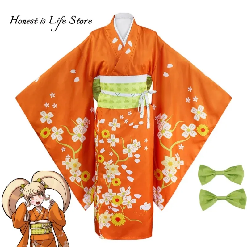 ABC123 أنيمي دانغانرونا 2 Hiyoko Saionji تأثيري حلي كيمونو الكبار النساء فستان برتقالي فتاة هدية هالوين كرنفكس ؛ 3,f'6,h.7;j