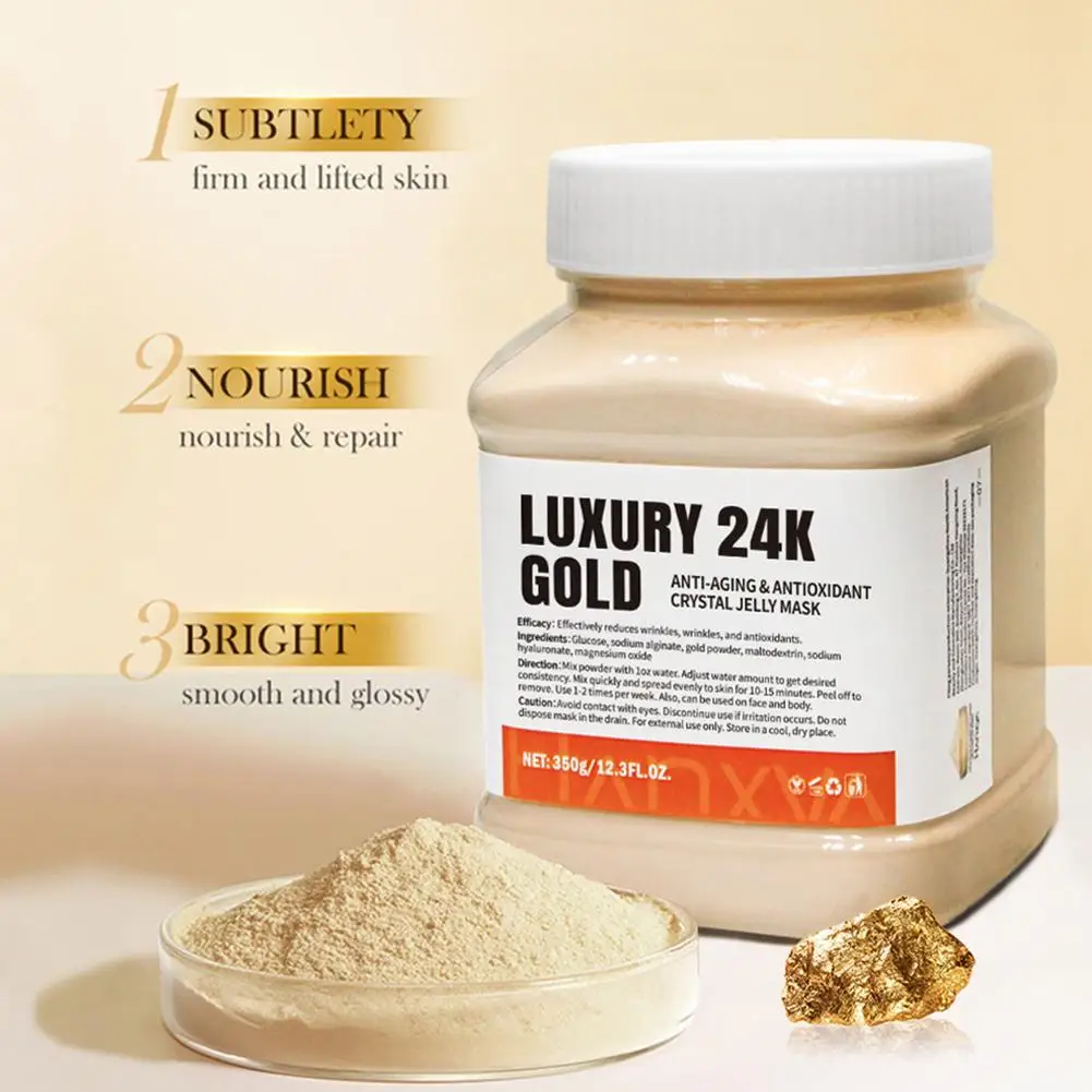 Gold Crystal Jelly Mask Pulver 350 g, feuchtigkeitsspendende, aufhellende Gesichtsbehandlung für strahlende Haut, feuchtigkeitsspendende, weichmachende Gesichtsbehandlung – Detail 6